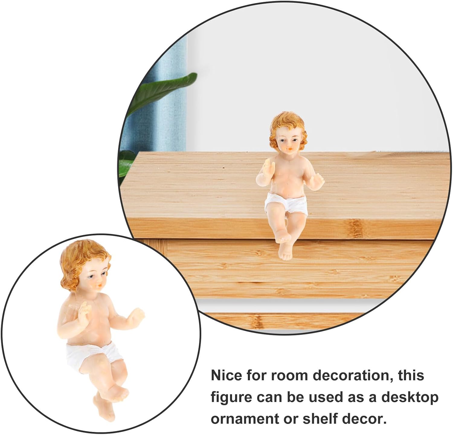 Garneck Resin Jesus Figurine 10cm Religious Statue Desktop Ornament Nativity Scene Home and Office Decoration