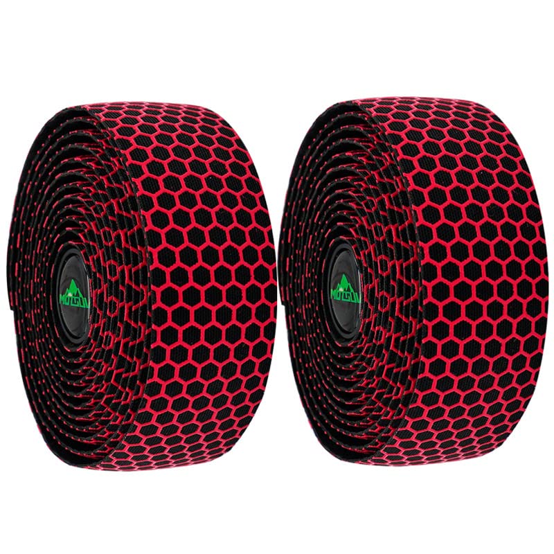 CYNBHH EVA Anti-slip Bicycle Handlebar Tape Cycling Road Bike Grip Wrap Bar Tape Comfortable Soft Touch for Sports Fitness (Red)
