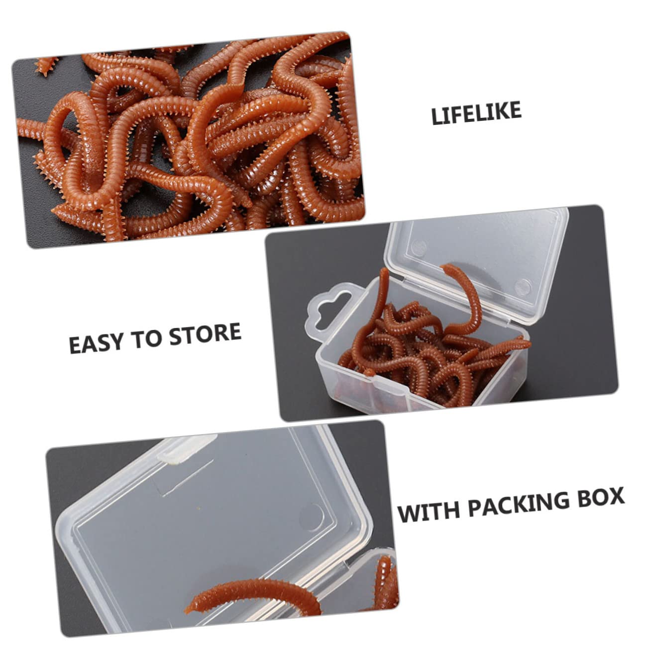 Thapncow 10 pezzi falsi lombrichi in plastica realistica verme morbido elastico lombrichi giocattoli trucchi, Artificiale earthworm, per Halloween