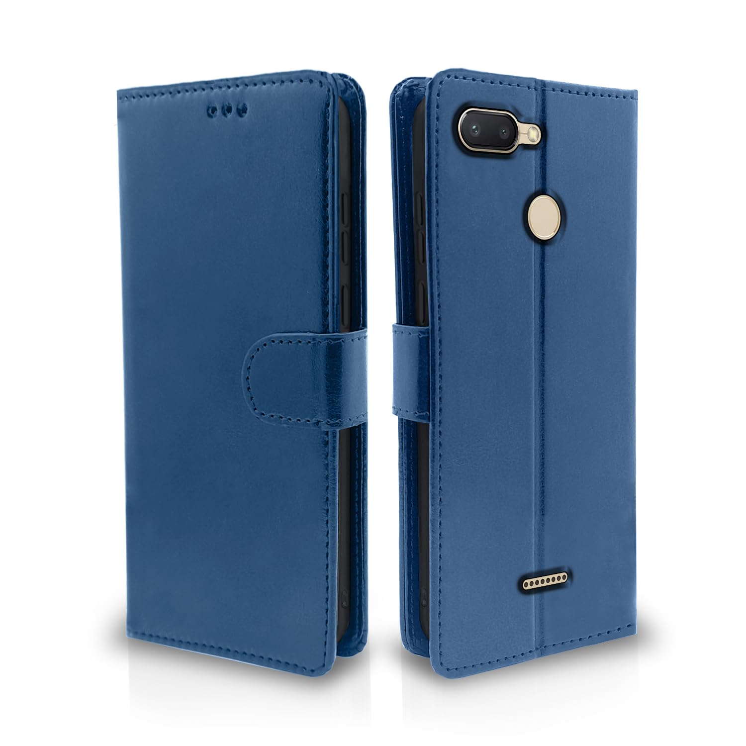 Pikkme Redmi 6 Flip Cover Leather Finish | Inside TPU with Card Pockets | Wallet Stand and Shock Proof | Complete Protection Flip Case (Blue) (B0CSSKRVT8) Amazon Price History, Amazon Price Tracker