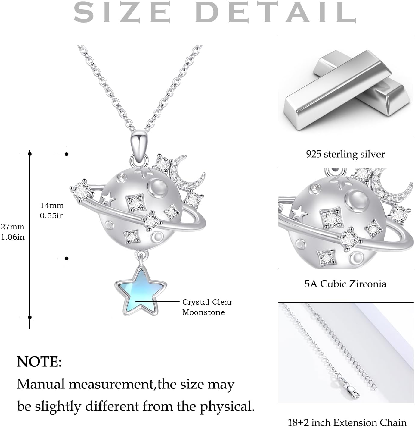 Dragonfly Necklace 925 Sterling Silver Moonstone Necklace Rainbow Stone Dragonfly Jewelry Christmas Birthday Gifts for Women Mom Her - Image 6