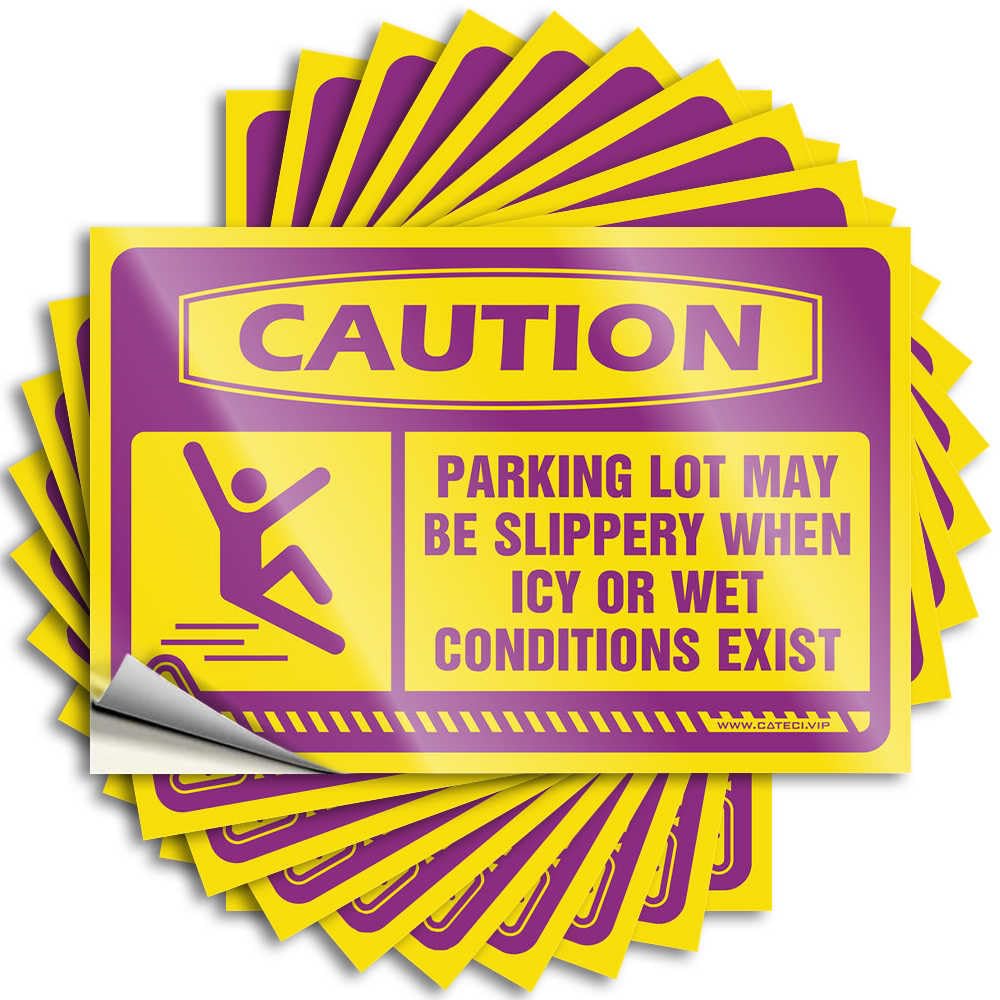 Decorations for Patio Badass Saying - Caution Parking Lot May Be Slippery When ICY Or Wet Conditions Exist Removable Decal Laptop Easy Peel for Comfort(8X12CM)