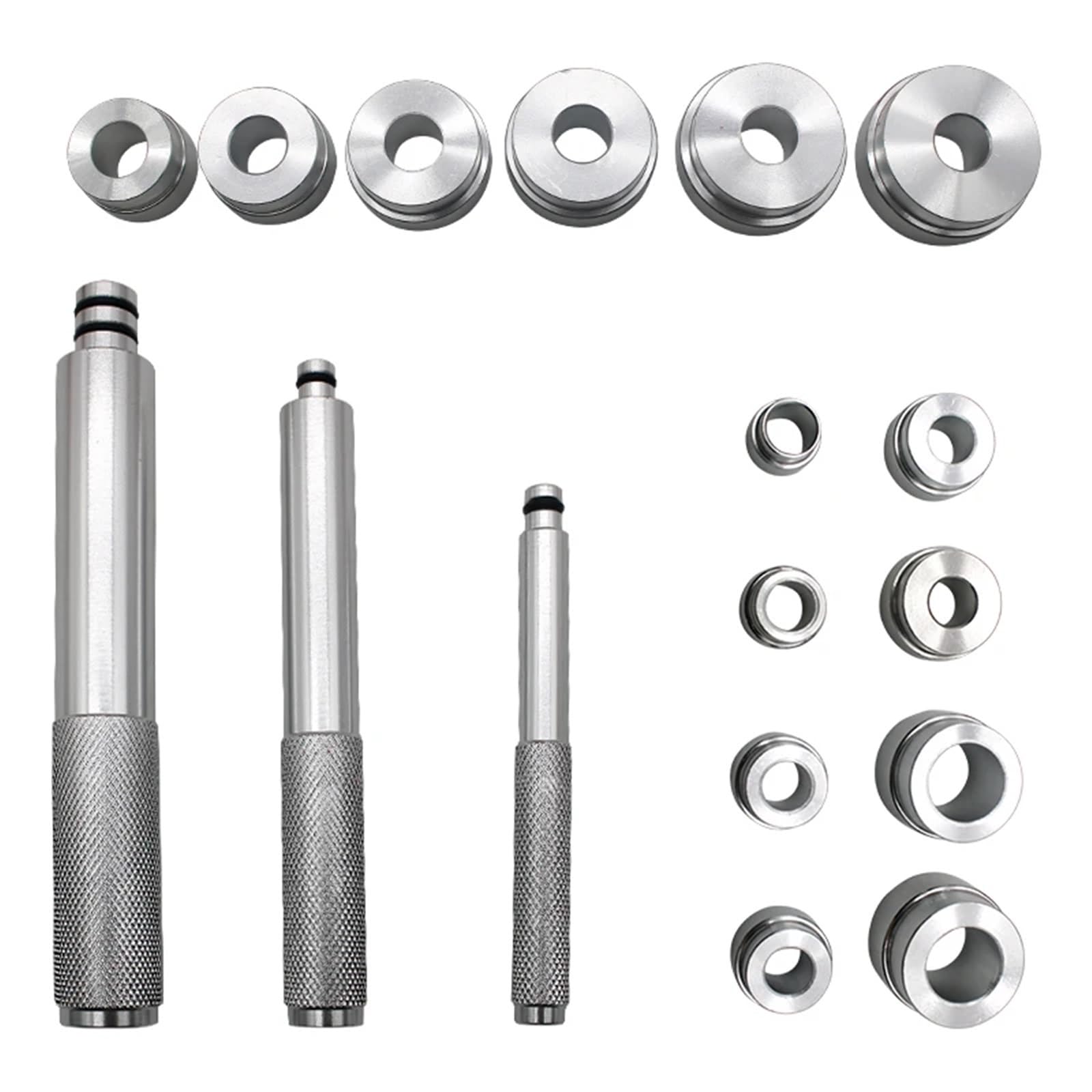17-teiliges Aluminium-Radlager-Rennrad- und Dichtungsbuchsen-Treiber-Set, Garagen-Werkzeugsatz mit Koffer Spreiz Einsatz Set Radlagerwerkzeuge