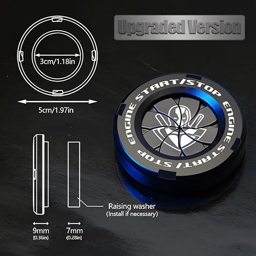 Miniatura 69 de Tybasthe Cubierta de botón de arranque giratorio, Smile Demon Accesorios para automóvil, Cubierta de botón de arranque del motor, calcomanías