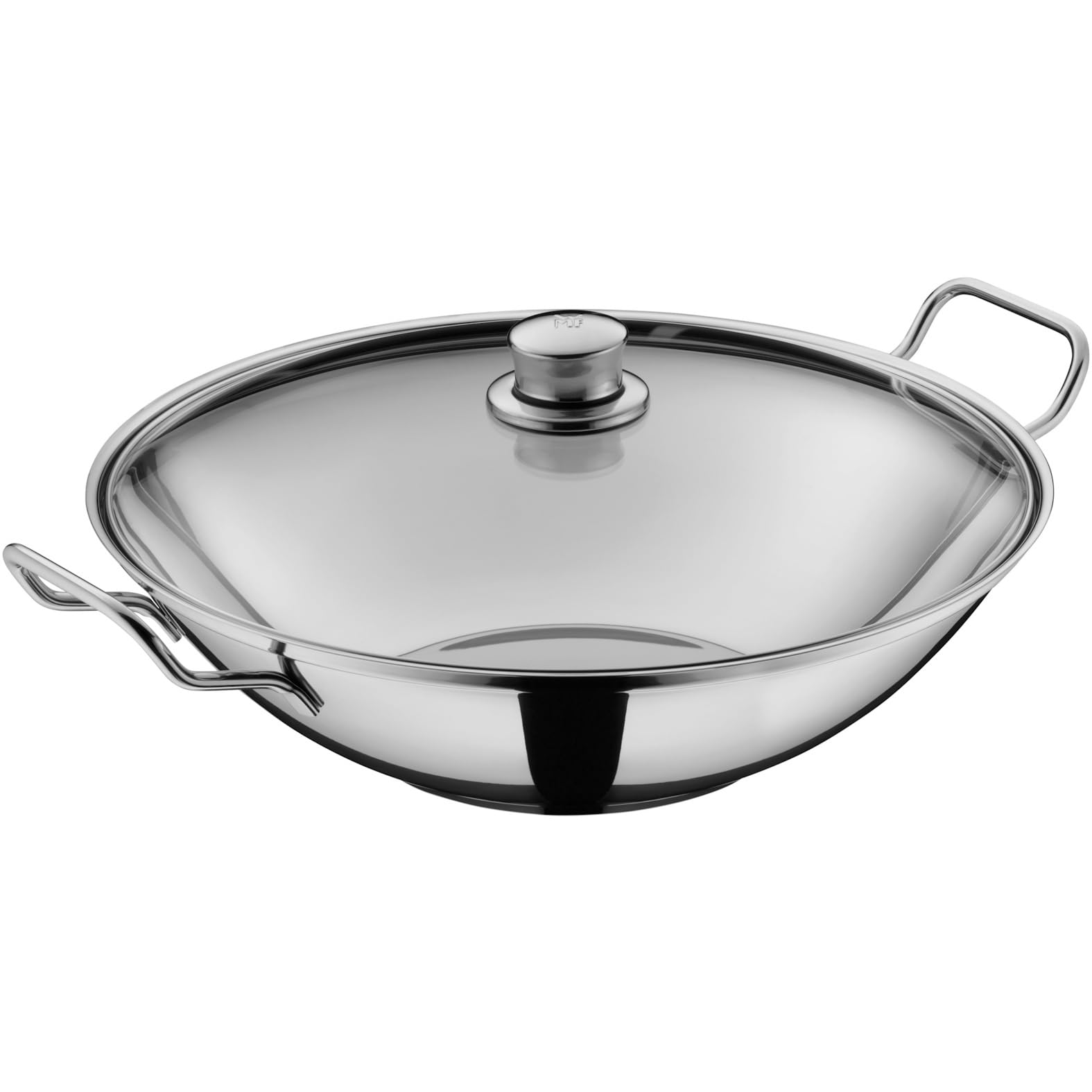 WMF Party Taiwan Wokpfanne Induktion 36 cm, Wok mit Deckel und Ablagegitter, Wok Induktion mit Deckel, Cromargan Edelstahl unbeschichtet, backofengeeignet