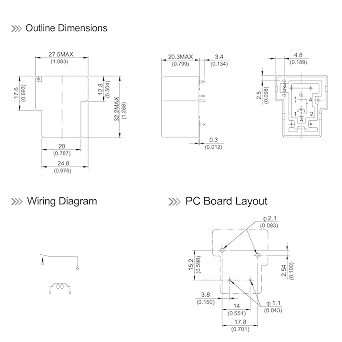 832A-1A-C 12VDC 30A 277VAC T90 Automotive Relay 4 Pins with PCB Terminal SPNO Flux Tight