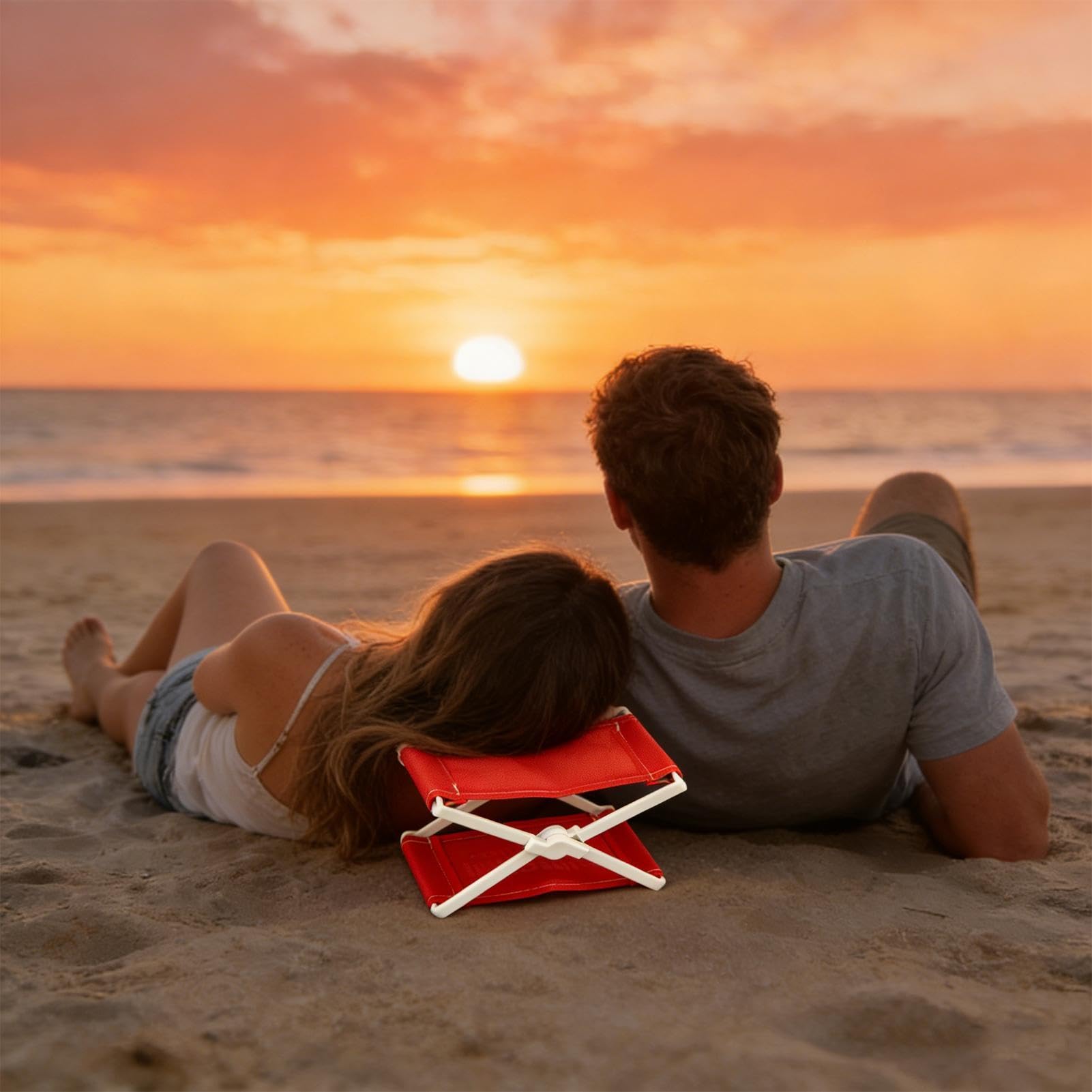 Cuscino da Campeggio Supporto Ergonomico Impermeabile per il Collo | Cuscino da Spiaggia Pieghevole Compatto per Adulti e Bambini Interno Esterno Vacanze Trekking Zaino in Spalla Picnic