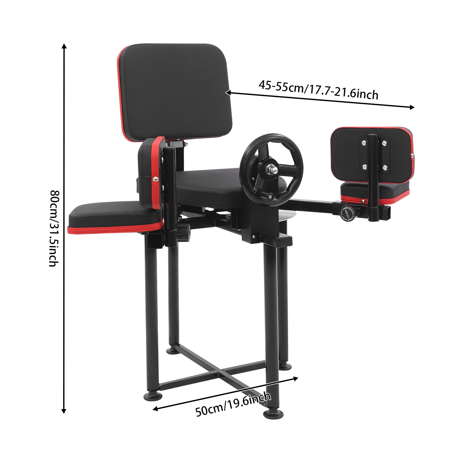 Ejercitador de piernas – Máquina elástica de piernas para estiramiento eficaz en el gimnasio y en casa, almohadilla de piel, construcción de acero resistente, ajustable individualmente para adultos y