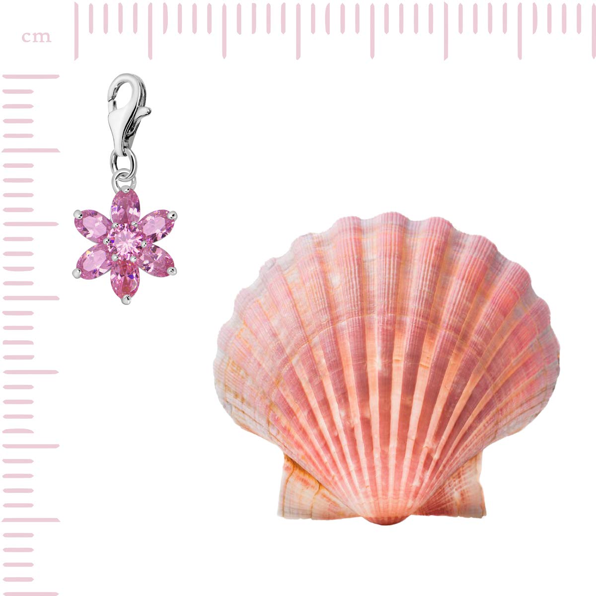Quiges Charm Cierre Argent 925 Flores Cristal Piedras Nacimiento Pulseras