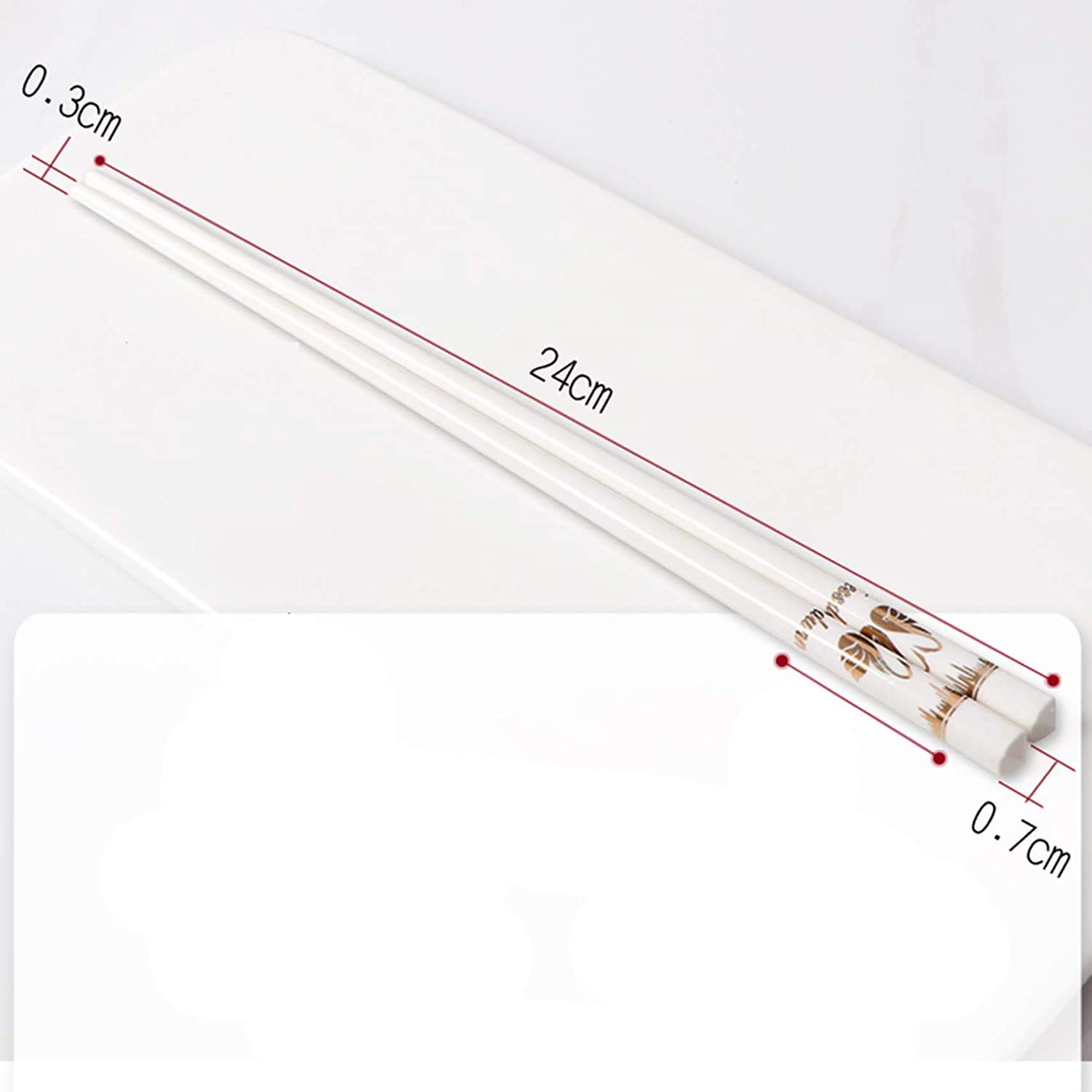 Coffret Cadeau de 10 Paires de Baguettes en Porcelaine avec étui, Baguettes japonaises réutilisables pour sushis，Q