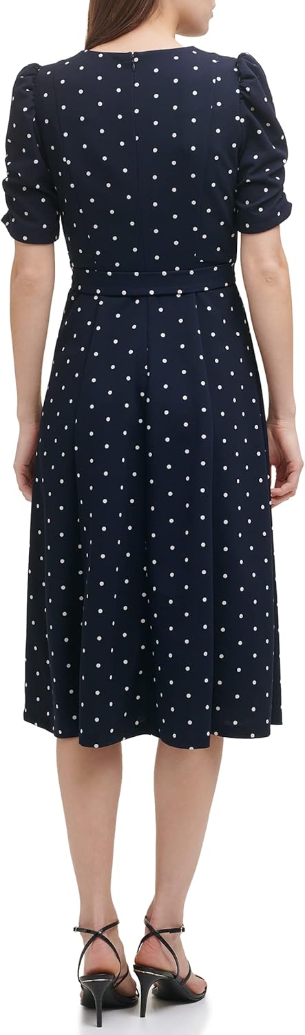 DKNY Womens Jewel Neck Scuba Crepe Dress - Image 2