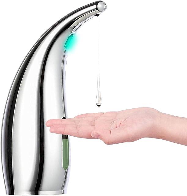 GULICA Soap Dispenser Automatic, Touchless Liquid Soap Dispenser, with Infrared Motion Sensor, Waterproof, Silver, 300ml/11oz