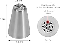 Vista 2 de Skypia Juego de 3 boquillas de glaseado de césped de acero inoxidable, para Navidad, cupcakes, mousse, puntas de decoración de pasteles, boquillas