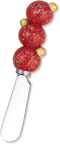 Miniatura 5 de Supreme Housewares Cuchillos esparcidores de queso y mantequilla, decoración navideña, mango de resina pintado a mano de 4 piezas con hoja de acero