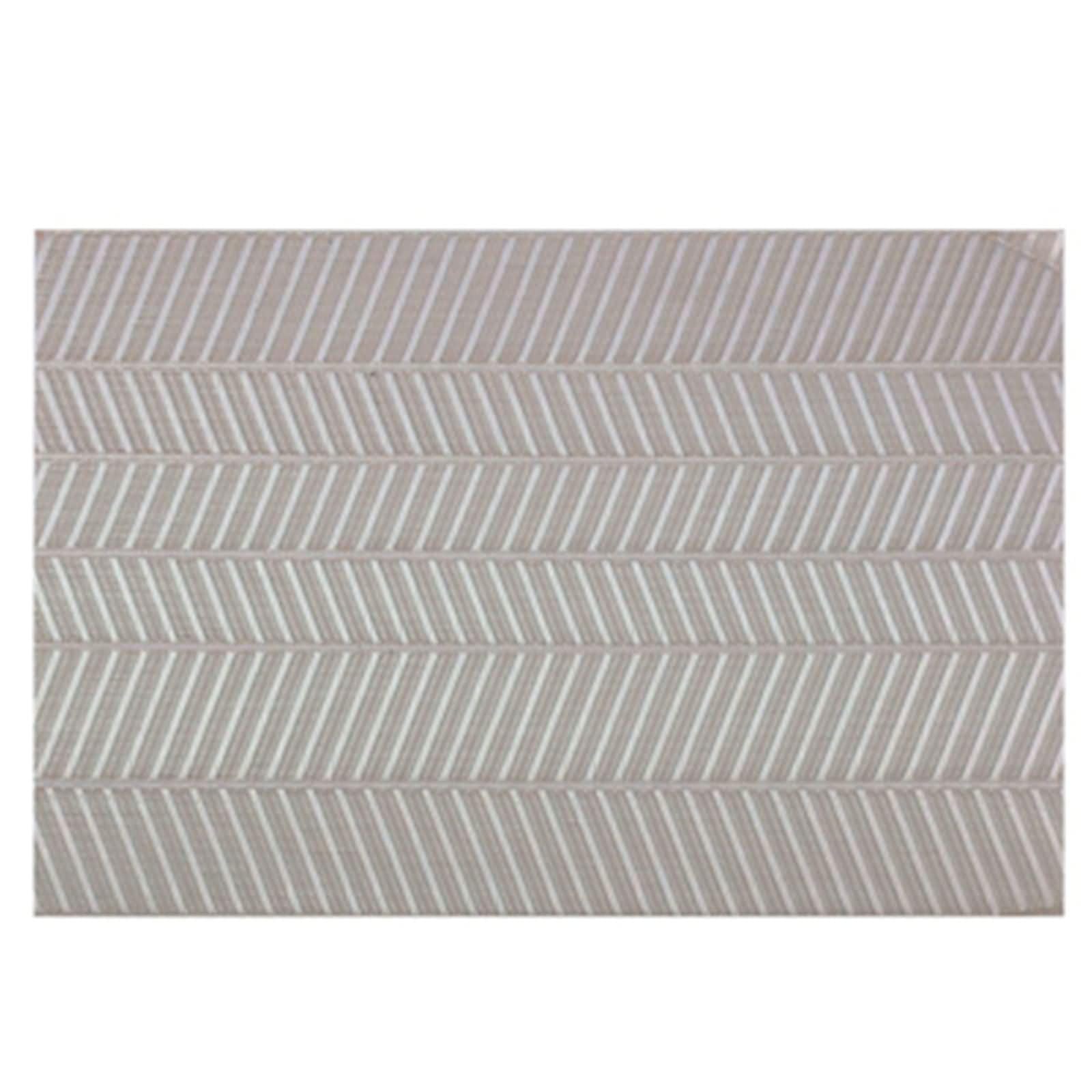10 Pezzi Tovaglietta Colazione, 45 x 30 CM Marrone Tovagliette Americane Antiscivolo PVC, Rettangolo con Strisce