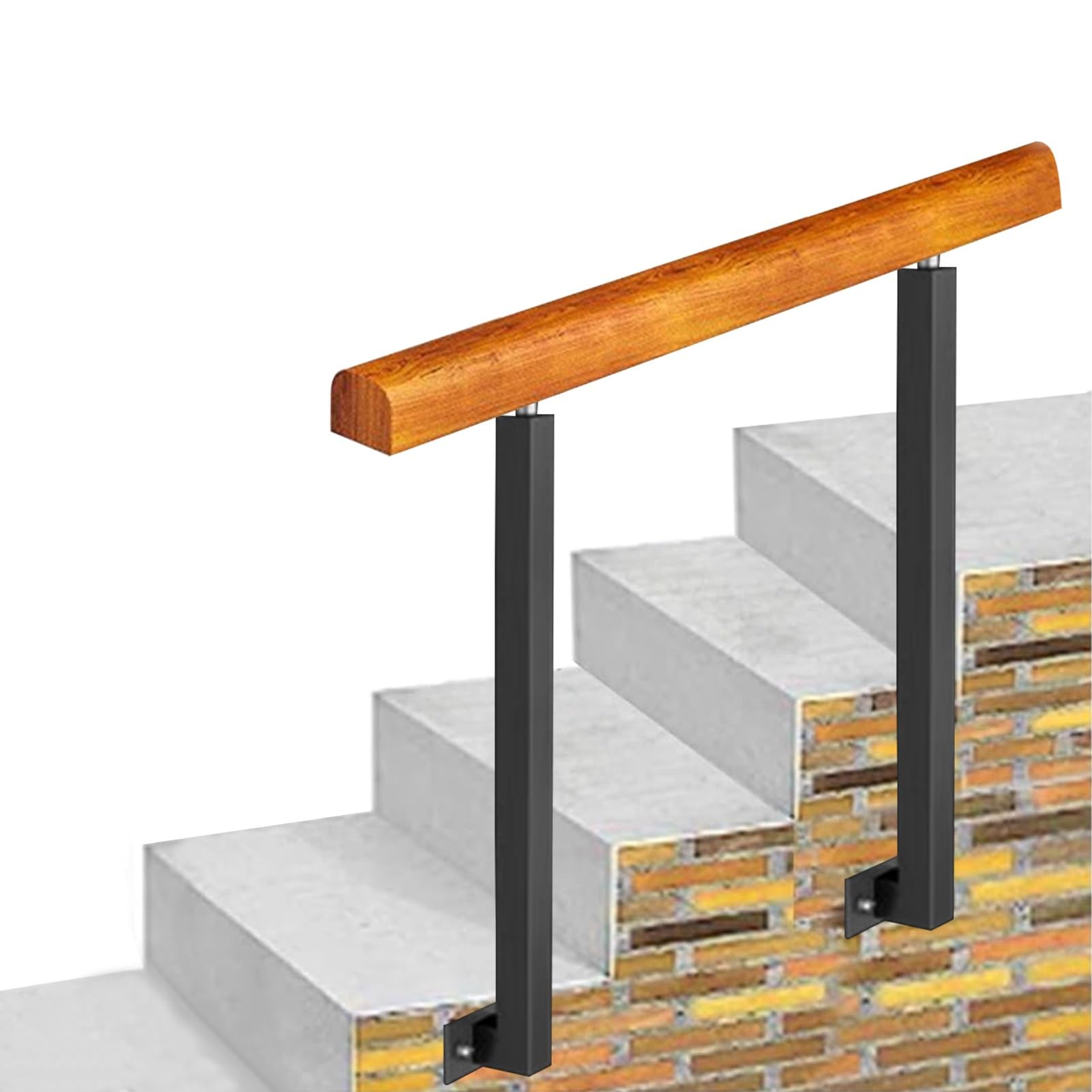 Rampe d'escalier en bois à montage latéral pour sécuriser marche et balcon