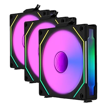 LIANLI UNI FAN SL-INFINITY REVERSE BLADE 120 Case Fan, Black, Blade Inverted Model, Daisy Chain, Reversible Cable Module, Equipped with Infinity Mirror, Japanese Authorized Dealer x3