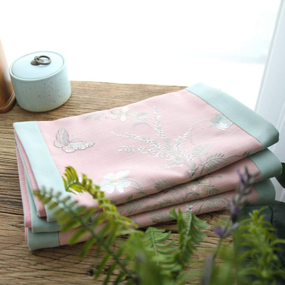 【点もの】蝶と花の刺繍テーブルランナー Amazon｜FENDOUBA テーブルランナー 蝶の花の刺繍茶表テーブル