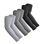 Aegend 3 Pair Sun Protection Cooling Arm Sleeves Compression - Tattoo Cover up - Sun Sleeves for Men Women Youth