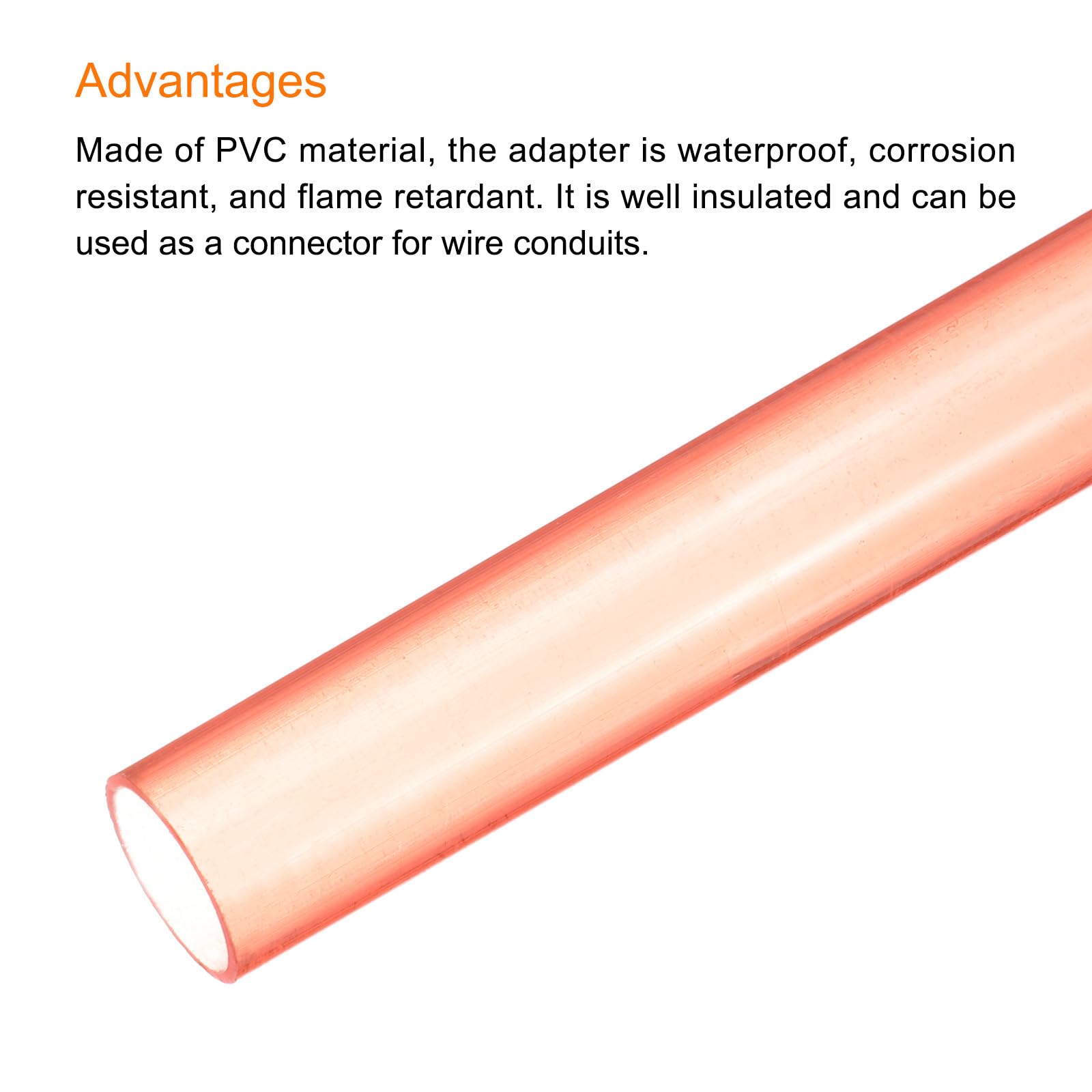 QUARKZMAN Tubo Conduit PVC 1.5m/59" Lunghezza 20mm OD Canalizzazione Cavi Trasparente Rosso Tubo Diritto per Installazione Cablaggio Elettrico Confezione da 2
