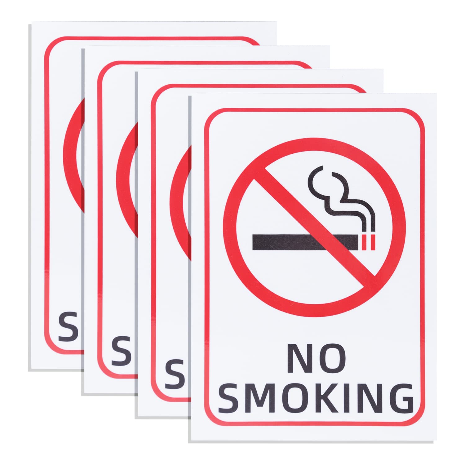 KC ENCOUNTER, 4 Pcs Metal No Smoking Reflective Signs No Vaping Duty Aluminum Sign UV Printed with Professional Graphics for Indoor & Outdoor Use 10 x 7 Inches