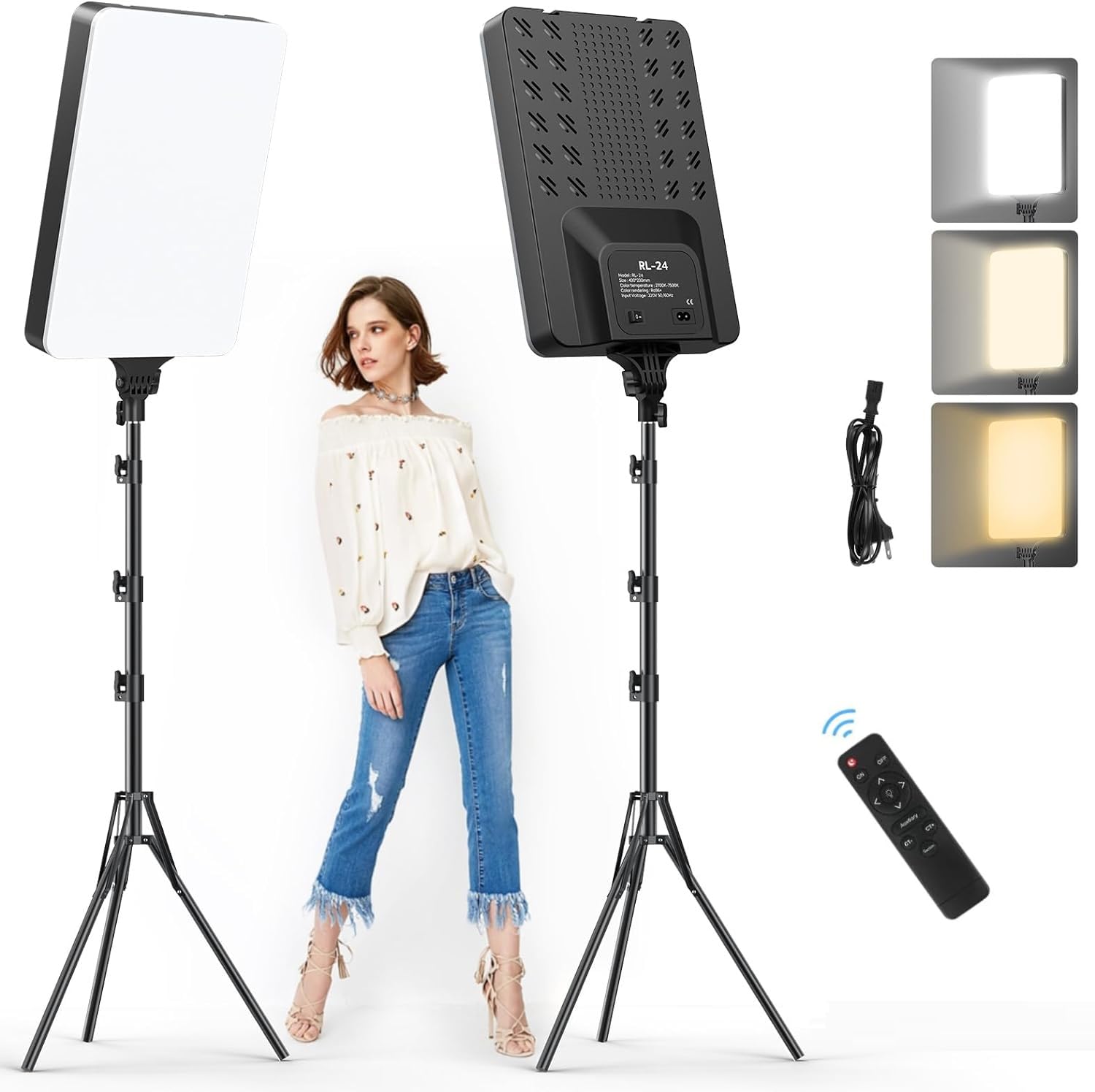 DEVICE OF URBAN INFOTECH LED Panel Camera Light 3 Colors Dimmable Studio Vlog Flat Panel Camera Video Fill Light Photography Led Light Panel with Remote Control (24 inch Camera Light) (B0D8BMQLLF) Amazon Price History, Amazon Price Tracker