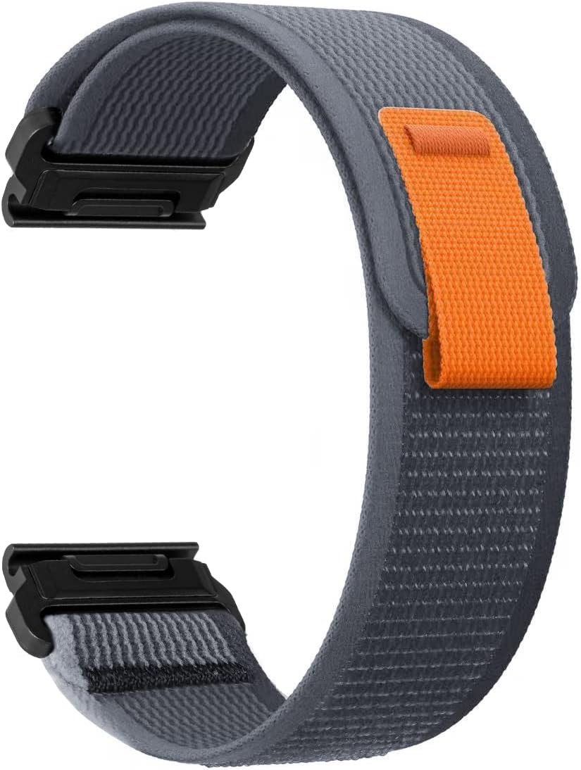 ANCOOL Compatible with 26mm Width Soft Nylon Watch Bands Replacement for Fenix 3/ Fenix 3hr/Fenix 5X/Fenix 5X Plus/Fenix 6X/Fenix 6X Pro/Fenix 7X Smartwatches (Black)