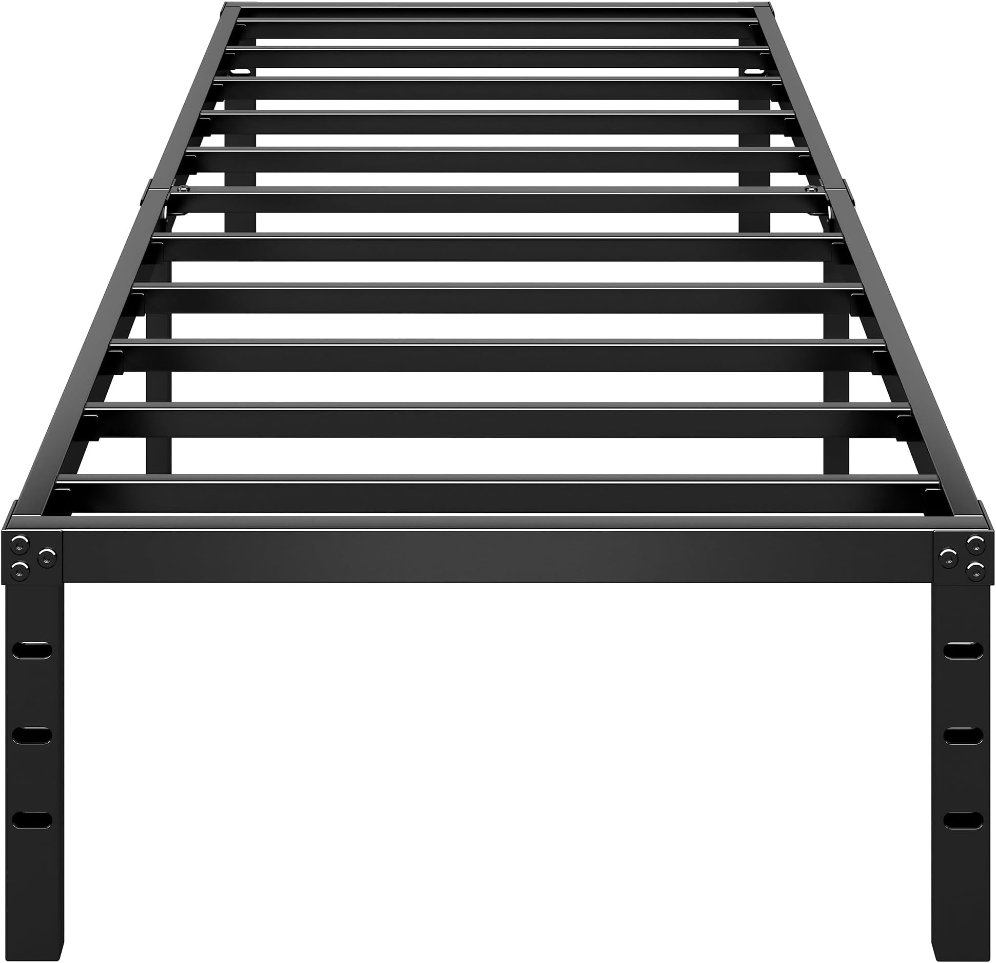 HLIPHA Metal Platform Bed Frame 18 Inch Tall,No Box Spring Needed,Twin Size Bed with Heavy Duty Strong Support Slats,Easy to Assemble,Black