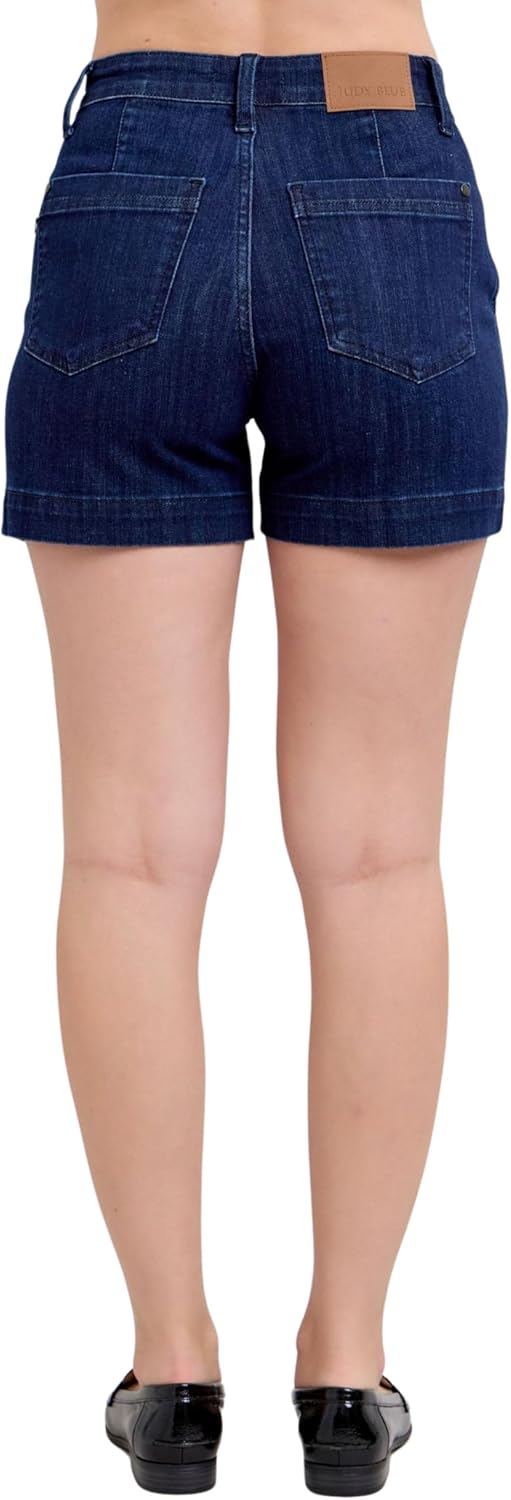 Judy Blue High Waist Dark Denim Trouser Shorts - Image 7