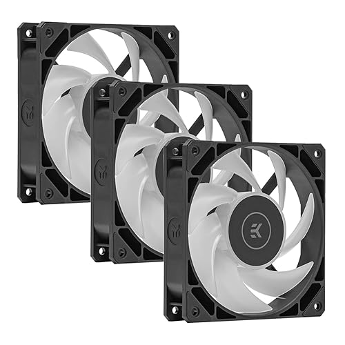 EKWB Ventilador EK-Loop FPT de 4.724 in, 550-2300 RPM, RGB digital, negro, paquete de 3