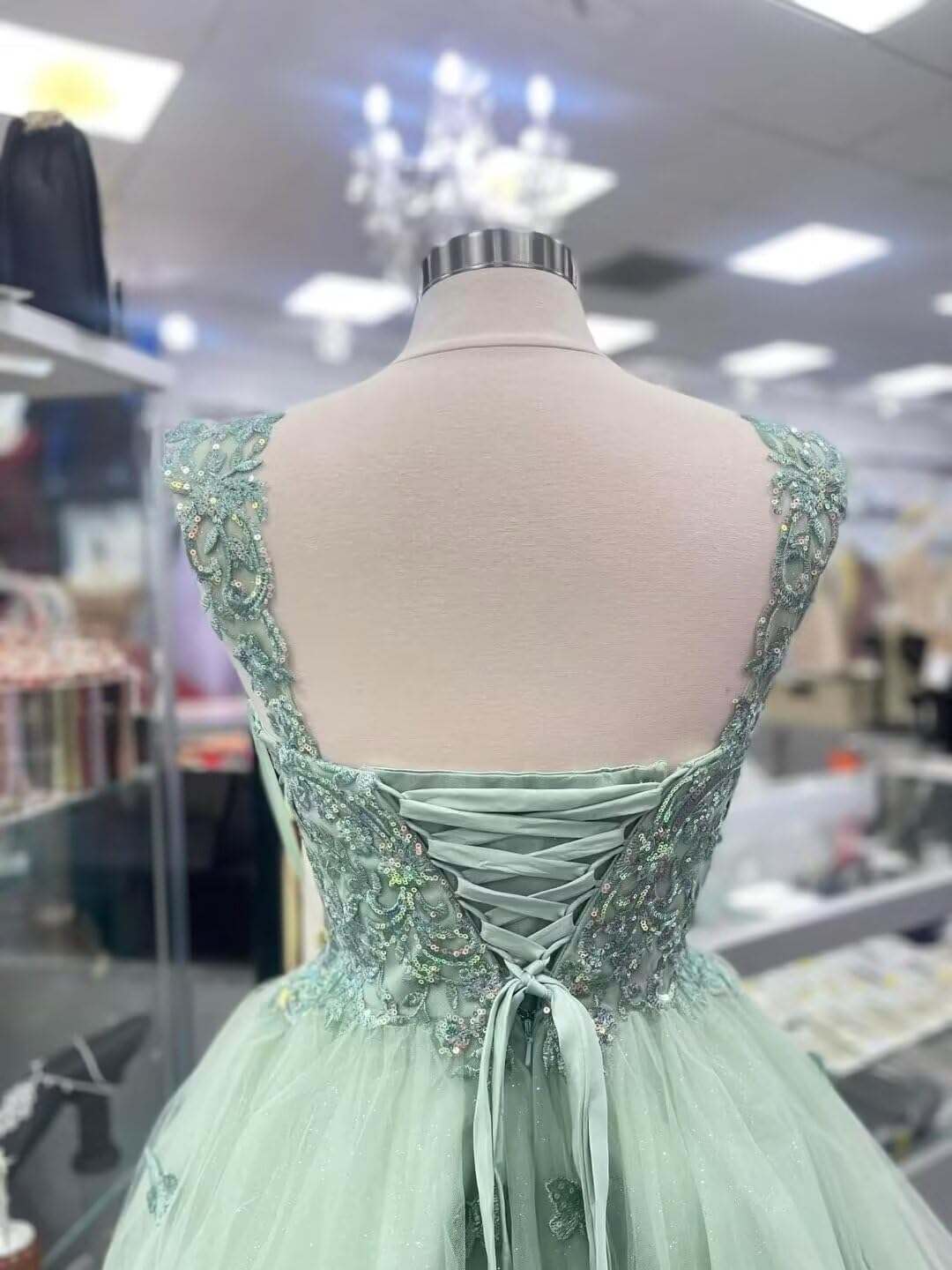 Lace Tulle Homecoming Dresses for Teens V-Neck Sequin Short Prom Gown with 3D Butterfly Cocktail DAMA Dress