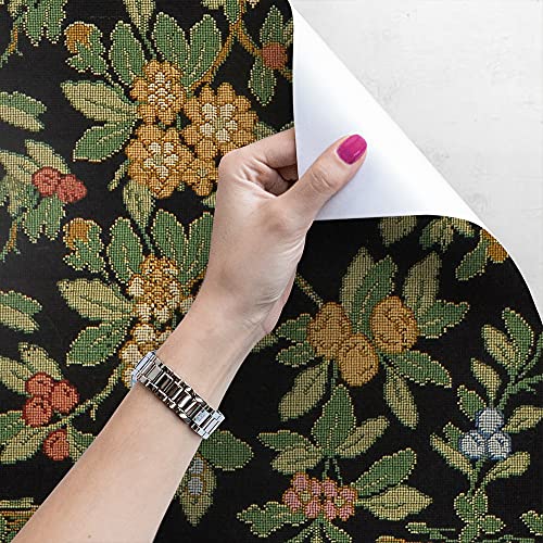 Papier Peint Fleurs Brodées 250x250 cm Coloray Décoration Auto-Adhésive Salon - 4