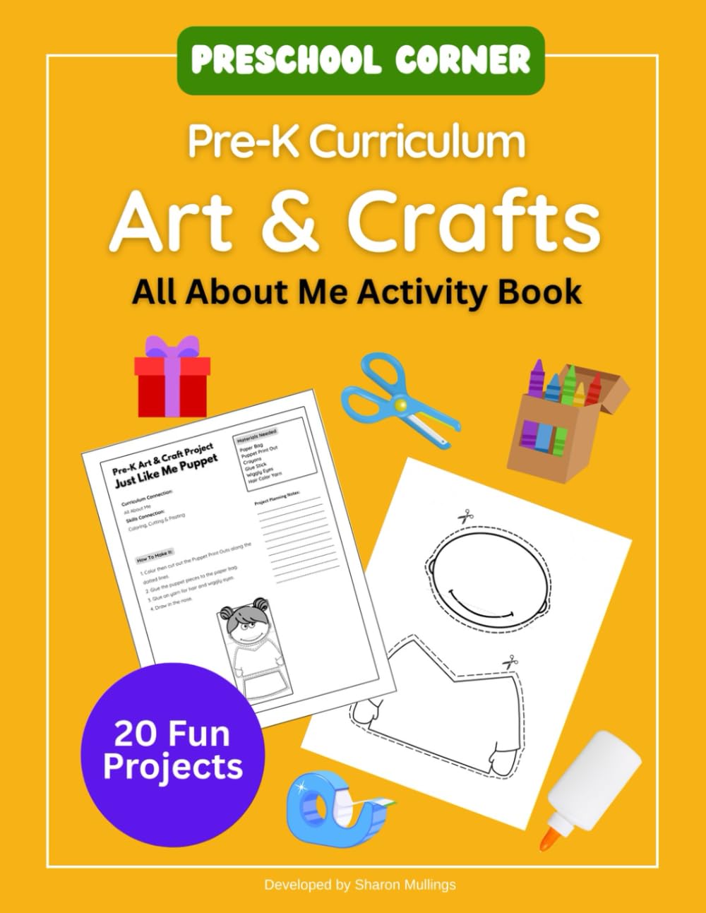 Preschool Corner Pre-K Curriculum Art & Crafts: All About Me Theme Activity Book (Creative Preschool Crafts)
