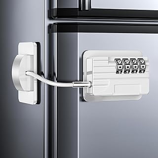 2025 New Refrigerator Locks with Combination - Child Proof Fridge Locks for Kids and Aldult with 4 Code, Cabinets Safety Door Lock for Freezer and Drawers, Windows - No Tools Need or Drill (Patent)