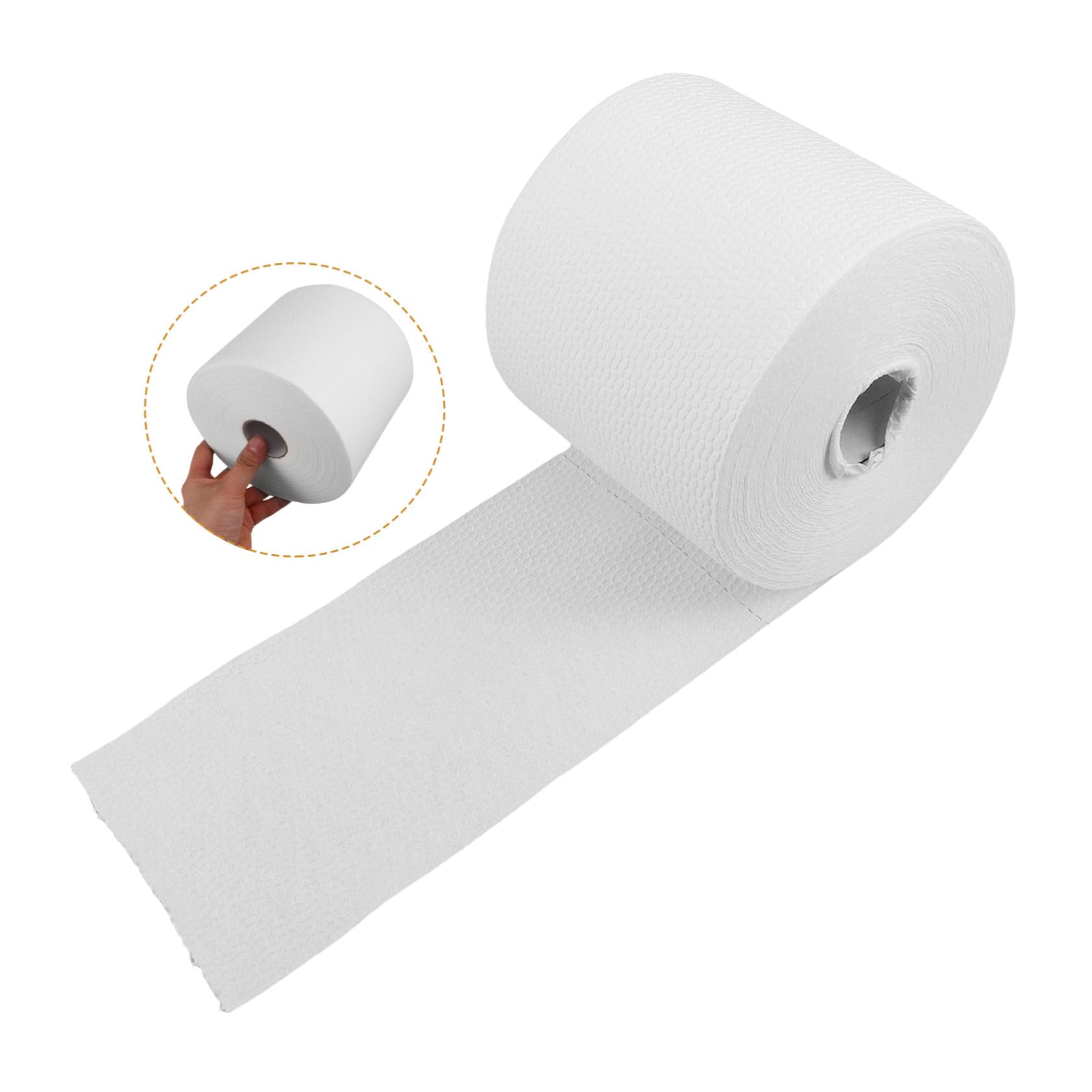 SOLUSTRE 1 Rotolo di Salviette Detergenti per Panni Monouso per Rimozione del Trucco Assorbimento Rapido Tessuto Bianco Facilmente Trasportabili per Cura della Pelle