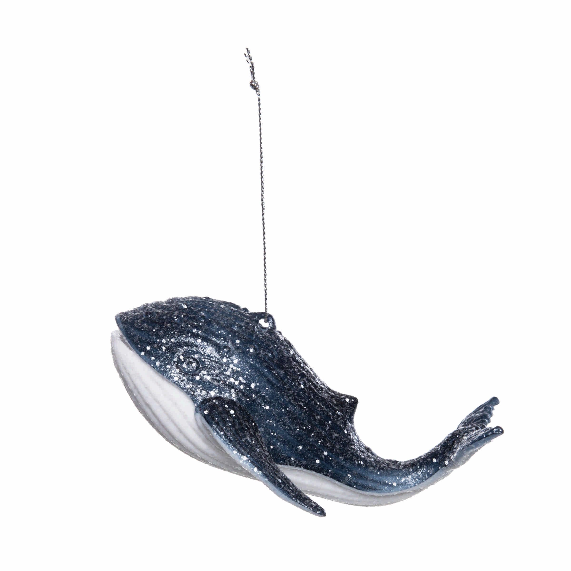 Gallerie II Shimmer Whale Ornament Blue
