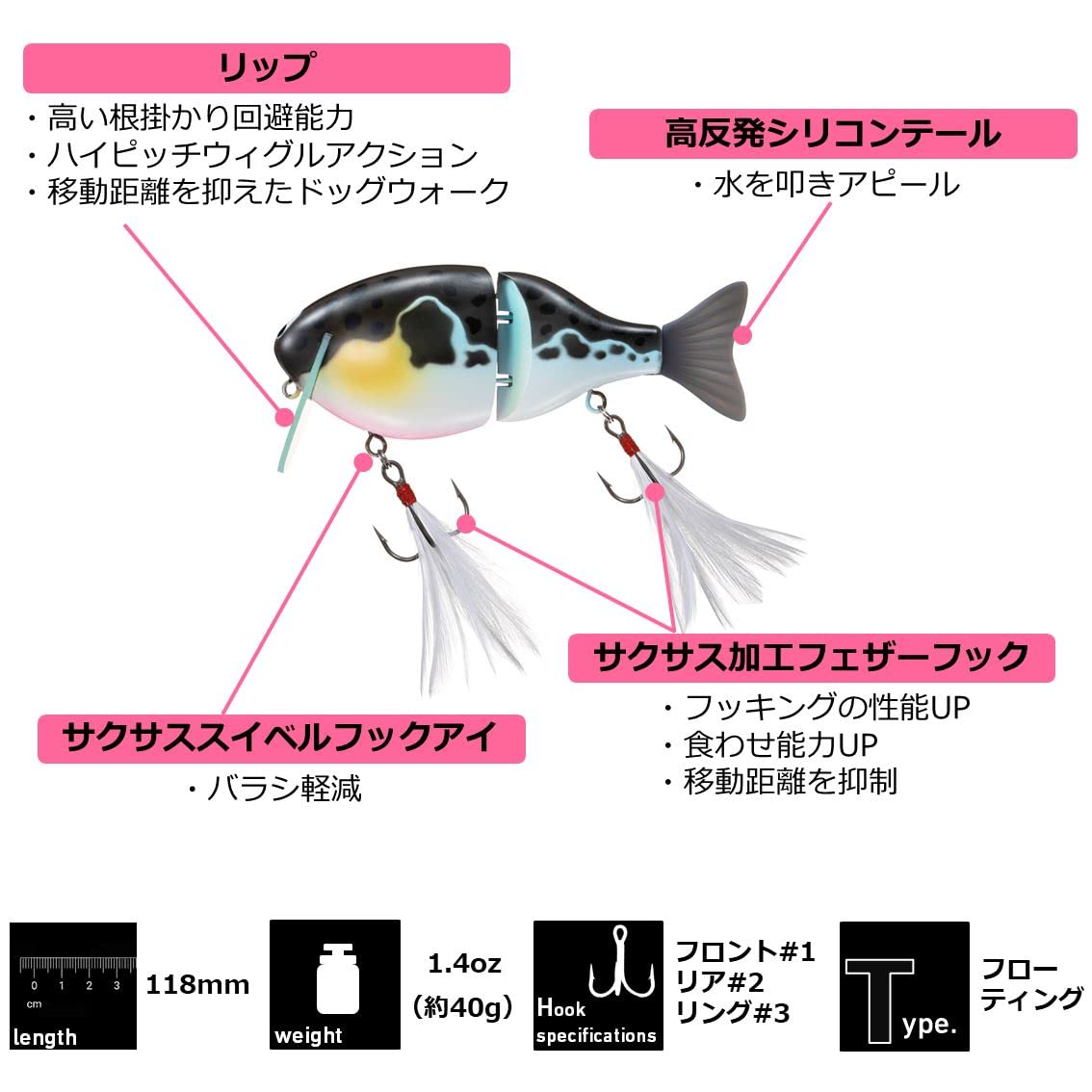 Amazon.co.jp: ダイワ(DAIWA) バスルアー ふく魚 シトラスチャート