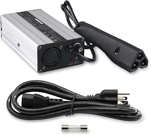 Cargador de coche de golf de 48 V, triángulo, 3 pines, compatible con DS RXV TXT 1995 en adelante Club Cart con fusible de enchufe