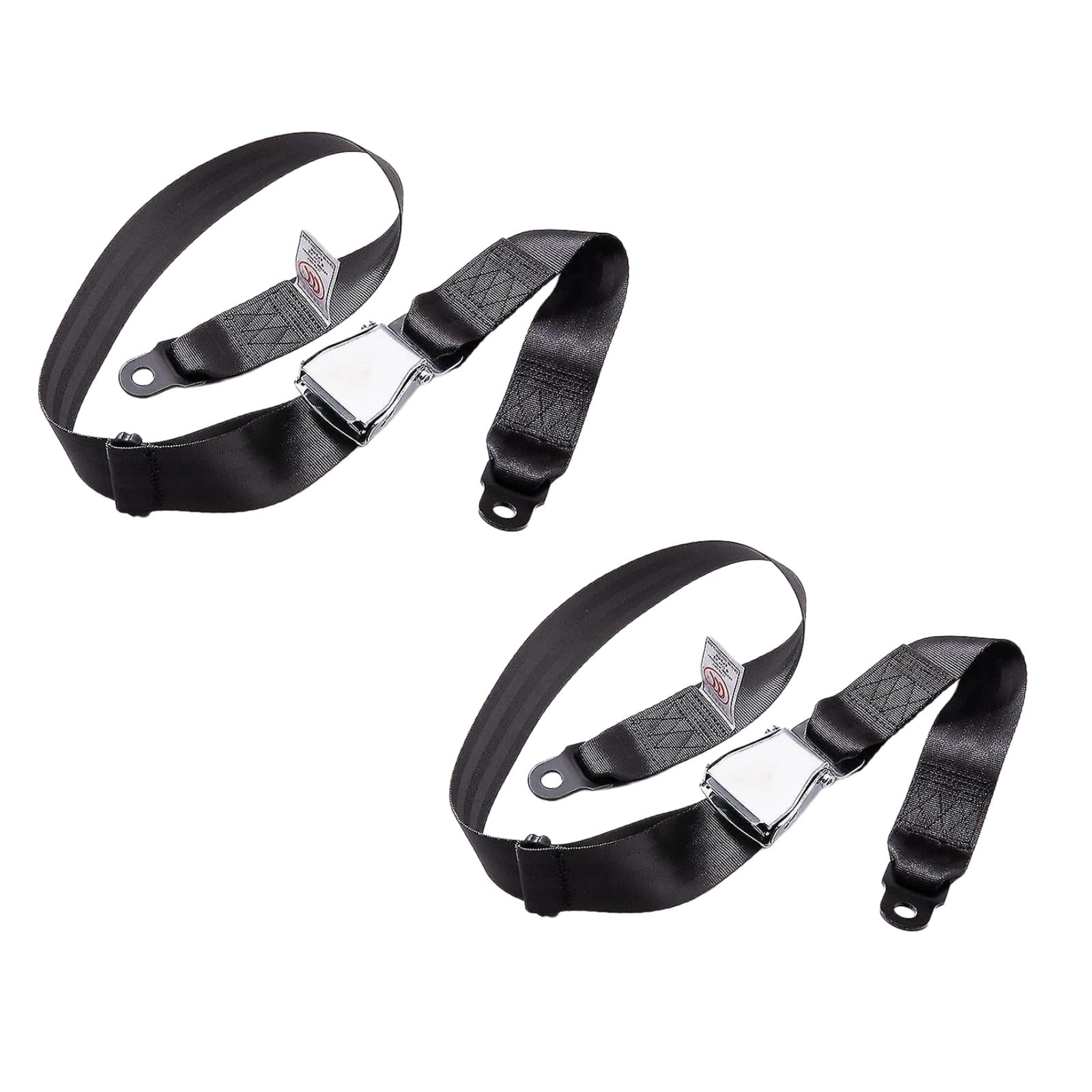 Lot de 2 Ceinture de traction universelle ajustable à deux points pour avion, aviation, voiture, équipement de divertissement, camping-car, lits, bus, véhicules scolaires, véhicules d'ingénierie