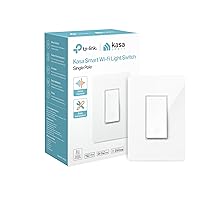 Vista 1 de Kasa Smart Interruptor de luz HS200, un solo polo, necesita cable neutro, interruptor de luz Wi-Fi de 2.4 GHz, funciona con Google Home, certificado