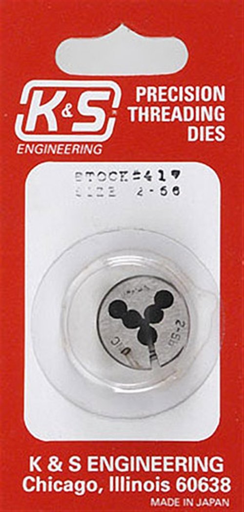 K&S Engineering Threading Die,2-56