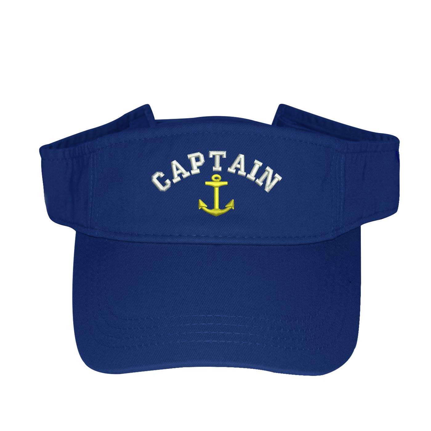 Embroidered Captain with Anchor Unisex Visor Hat - Nautical Themed Hat, Captain Hat