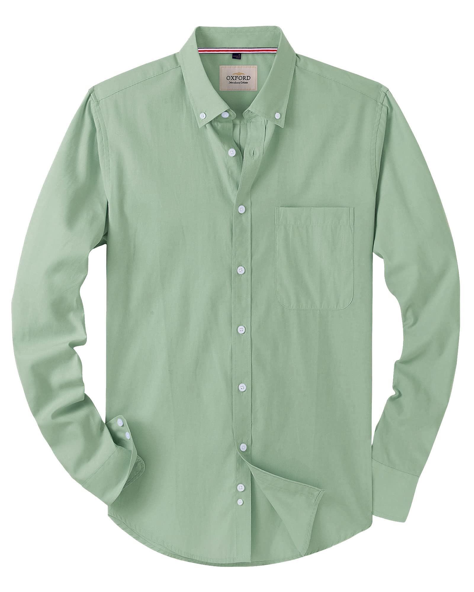J.VER Oxford Herren Hemd Bügelfrei Regular Fit HerrenHemden Langarm Casual Oberhemd aus Baumwolle Button Down Hemden Faltenfrei Freizeithemd mit Tasche