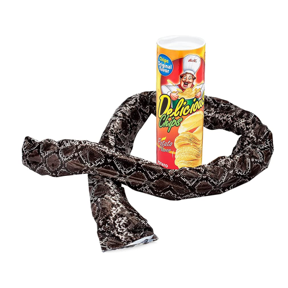 The Original Snake in a Potato Chip Can Prank-Funny Classic Snake in a Can Prank for Kids, Scary Snake in a Can Trick Gag Gift Toy