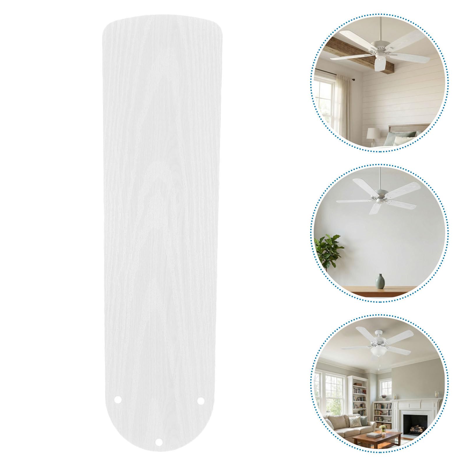 Operitacx 5 Pezzi Accessori per Ventilatori da Soffitto Pale in Plastica Bianco Resistenti All'usura per Ricambio Ventilatore Interno, per Vacanze Estive