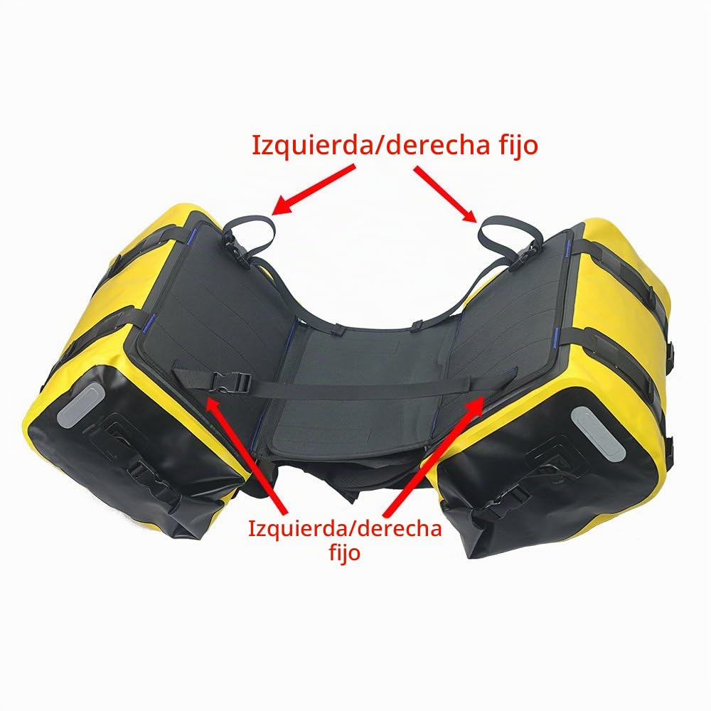 WILD HEART Bolsa Impermeable Bolsa de alforja para Motocicleta 50L Bolsa de depósito Bolsa Lateral de Motor