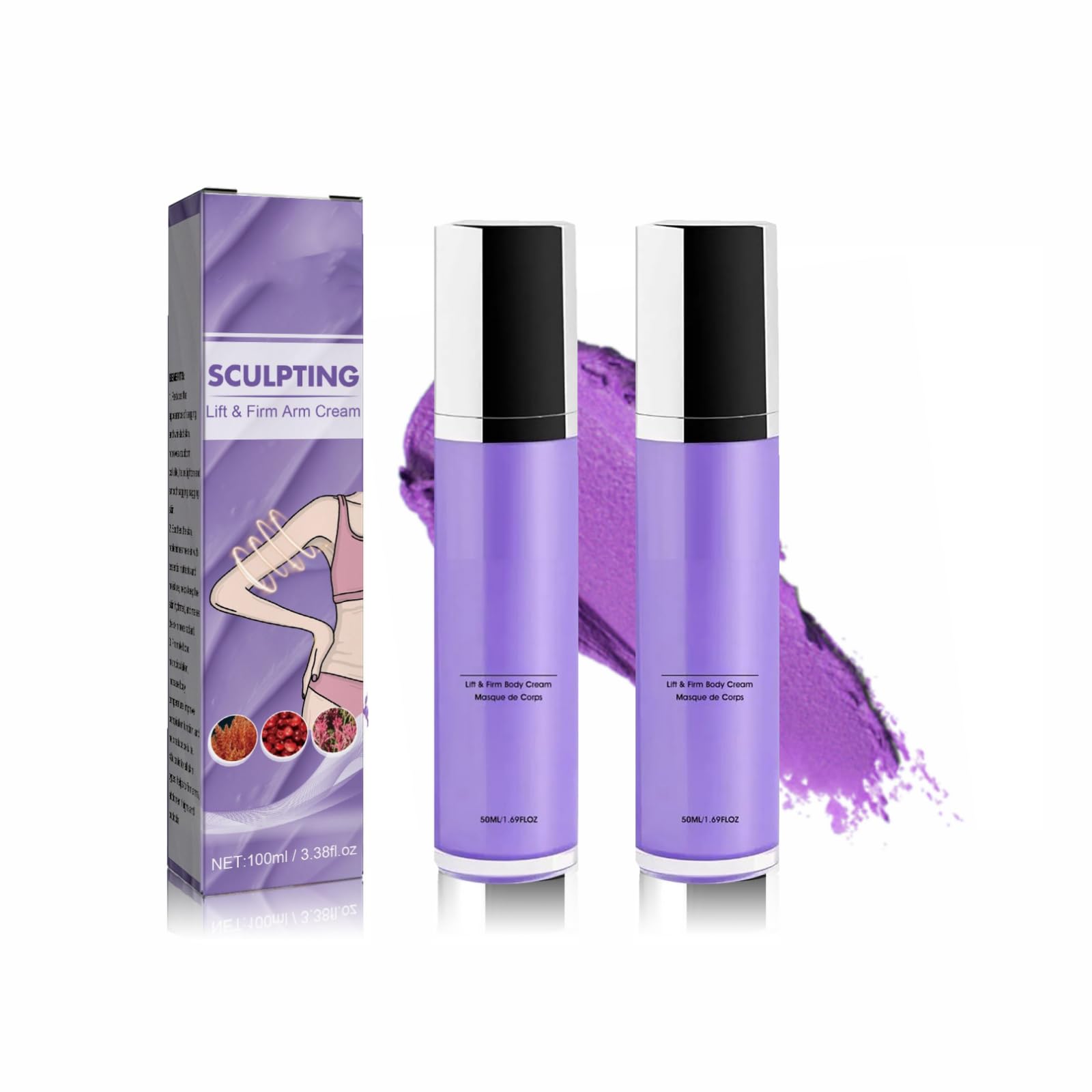 B Lifting and Firming Arm Flex Cream, for Tighter and Firmer Looking Arms to Reduce the Appearance of Loose and Sagging Skin (2pc)