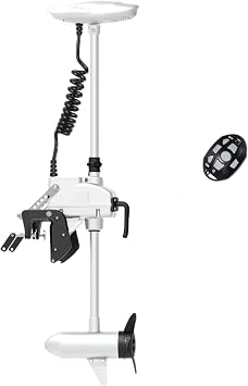 AQUOS Haswing CaymanT 12V 55LB 26in. Shaft Transom Electric Trolling Motor Includes Wireless Remote for Fishing Boats in Saltwater & Freshwater