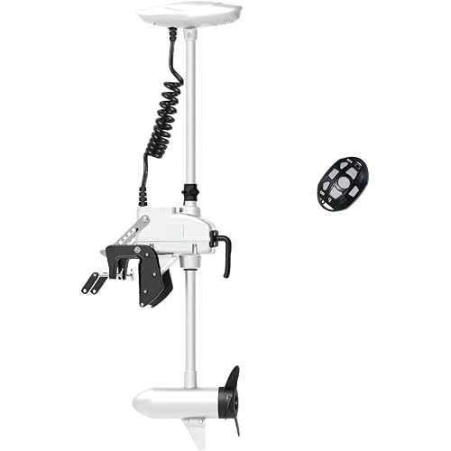 AQUOS Haswing CaymanT 12V 55LB 26in. Shaft Transom Electric Trolling Motor – Includes Wireless Remote for Fishing Boats in Saltwater & Freshwater