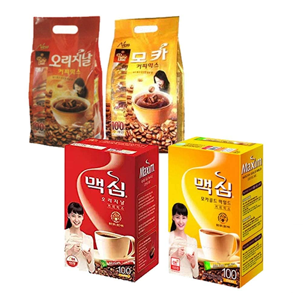 Korean Instant Coffee Variety Sample Pack Packets Sampler, Korean Rose